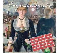 TGSC | Impressionists 2027 Calendar with Stickers | Home & Office Planner | 16-Month Square Wall Calendar | Month to View | Marked UK Holidays | Spacious Grid for Notes | High Quality Print | 30x30 cm