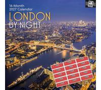 TGSC | London by Night 2027 Calendar with Stickers | Home & Office Planner | 16-Month Square Wall Calendar | Month to View | Marked UK Holidays | Spacious Grid for Notes | High Quality Print | 30x30 cm
