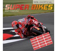 TGSC | Super Bikes 2027 Calendar with Stickers | Home & Office Planner | 16-Month Square Wall Calendar | Month to View | Marked UK Holidays | Spacious Grid for Notes | High Quality Print | 30x30 cm