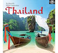 TGSC | Thailand 2026 Calendar 16 Month (Sept 2025-Dec 2026) Family Square Wall 2026 UK | Planner with Large Grid for Home or Office Organisation - Travel 2026/2025 UK