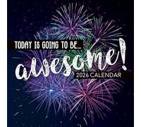 TGSC | Today is going to be Awesome 2026 Calendar 16 Month Family Square Wall Calendar 2026 UK | Planner with Large Grid for Home or Office Organisation - Lifestyle 2026/2025 Calendar UK