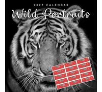 TGSC | Wild Portraits 2027 Calendar with Stickers | Home & Office Planner | 16-Month Square Wall Calendar | Month to View | Marked UK Holidays | Spacious Grid for Notes | High Quality Print | 30x30 cm