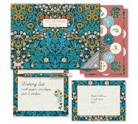 TGSC | William Morris - Blackthorn Gifted Stationery Letter Writing Sets | Ballpoint Pen with 32 x A5 Letter Paper Sheets & 16 x Envelopes | Writing Paper & envelopes with 2 Sheets of Letter Seals