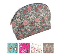 TGSC | William Morris-Cray | Half Round Cosmetic Bag Makeup Bag Large Wash Bag | Stylish Travel Make Up Bag for Women’s Cosmetics & Belongings | Ideal Travel Make up Bag | Large Toiletry Bag for Women