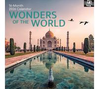 TGSC | Wonders of the World 2026 Calendar 16 Month Family Square Wall Calendar 2026 UK | Planner with Large Grid for Home or Office Organisation - Travel 2026/2025 Calendar UK