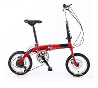 TGTHDD 14 Inch Folding Bicycle, 5 Speed Portable Compact Bike for Students, Lightweight Urban Commuter Bicycle for Men, Women and Children