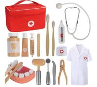TGTT Doctors Set for Kids, Dentist Toys with Real Stethoscope, Role Play Toys for 3+ Year Old Girls , Kids Doctors Kit with Doctor Costume, Doctor Set Toys Gifts for 3-12 Year Old Toddlers