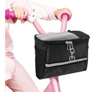 TGUS Kids Bike Basket, Front Frame Scooter Basket Bag, Handlebar Bag Organizer for Boys Girls with Clear Phone Pouch, Bike Decoration for Most Children's Bikes(Color:Black)