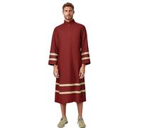 TGUVGRHH Clergy Muslim Robe,Priest Clergy Vestment Robes,Pulpit Liturgical Vestment Cassock for Church & Halloween Carnival Party (Red, L)