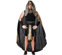 TGUVGRHH Halloween Egyptian Queen Costume,Women Egyptian Costume Dress with Egyptian Headpiece,Ancient Egyptians Cosplay Dresses for Halloween,Carnival,Make up Ball (Man Black+Gold, L)