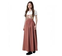 TGUVGRHH Okerberfest Outfit Women Dress, 2 Piece Bavarian Beer Dirndl Maxi Fancy Dress, Carnival Halloween Outfit Costumes for Party Festival (Orange, XXL)