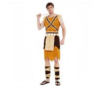 TGUVGRHH Red Indian Costume Outfits, Native American Costume Adult with Belt & Leg Covers, Indian American Themed Fancy Dress for Halloween Carnival Party (Men, One Size)