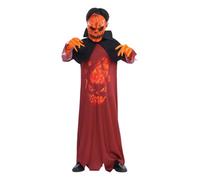 TGUVGRHH Scary Pumpkin Costume Robe with Pumpkin Mask, Horror Halloween Costume Fancy Robe for Halloween (Pumpkin, 110)