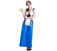 TGUVGRHH Women Oktoberfest Dress Outfits with Apron,German Oktoberfest Costume Dirndl Dresses,Women Bavarian Dirndl Dress with Corset Design for Theme Bar,Beer Girls (Blue, M)