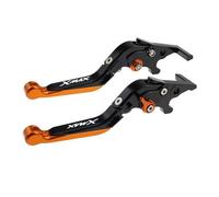 TGVSELPJ Motorcycle Part Control Handles Motorcycle Accessories Adjustable Pivot Brake Clutch Levers for Y-AMAHA XMAX300 Xmax 300 2023-2024(Black- Silver)