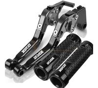 TGVSELPJ Motorcycle Part Folding Extendable Brake Clutch Levers Motorcycle Accessories Parts Adjustable Handle for Y-AMAHA YBR125 2005-2014(Black2)