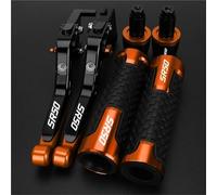 TGVSELPJ Motorcycle Part Folding Extendable Moto Adjustable Clutch Brake Levers Handbar Grips Ends for Aprilia SR50MY SR50 SR 50 My 2014-2019(Orange 3)