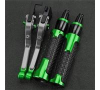 TGVSELPJ Motorcycle Part Motorcycle Adjustable Extendable Folding Brake Clutch Levers Handle Grip Grips Ends for Kawasaki Z125 Z 125 PRO 2015-2018(Green 4)