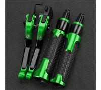 TGVSELPJ Motorcycle Part Motorcycle Adjustable Extendable Folding Brake Clutch Levers Handle Grip Grips Ends for Kawasaki Z250 Z 250 2008-2019(Green 1)