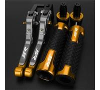 TGVSELPJ Motorcycle Part Motorcycle Brake Adjustable Clutch Levers Handbrake Hand Grips Folding Bar End Caps for Aprilia SR50MY SR 50 My 2014-2019(Yellow 4)