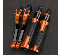 TGVSELPJ Motorcycle Part Motorcycle Brake Adjustable Clutch Levers Handbrake Hand Grips Folding Bar End Caps for Kawasaki Z1000 2003-2006(Orange)