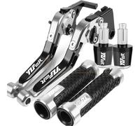 TGVSELPJ Motorcycle Part Motorcycle Brake Clutch Levers Handlebar Handle Bar Hand Grips Ends for Y-AMAHA for Thundercat YZF600R YZF600 R 1995-2008(Black- Silver)