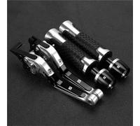 TGVSELPJ Motorcycle Part Motorcycle Folding Brake Clutch Levers Handlebar Hand Grips Ends Adjustable for H-onda CBR125R CBR 125R CBR125 R 2011-2020(Black- Silver)