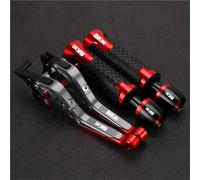 TGVSELPJ Motorcycle Part Motorcycle Folding Brake Clutch Levers Handlebar Hand Grips Ends Adjustable for Suzuki B-King B King 2008-2012(Red 2)