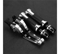 TGVSELPJ Motorcycle Part Motorcycle Handle Bar Extendable Folding Brake Clutch Lever Handlebar for Suzuki GSXS750 GSX-S750 GSXS GSX-S 750 2011-2020(Black- Silver)