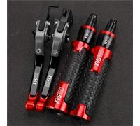 TGVSELPJ Motorcycle Part Motorcycle Handlebar Handle Bar Hand Grips Folding Brake Clutch Levers End Caps for Y-AMAHA XVS950 Bolt C R SPEC 2014-2019(Red 2)