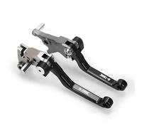 TGVSELPJ Motorcycle Part Pivot Clutch Levers Control Handles Motorcycle Parts Brake Lever Adjustable for Kawasaki KLX125 D-Tracker 125 2010-2016(Black- Silver)