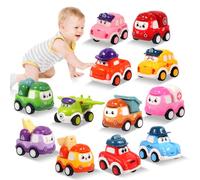 TGXLAK 12 Pcs Pull Back Cars Set Toys for 1 2 3 Year Toddlers, Construction Vehicle Racing Car Set, Baby Toys for 1-3 Year Old Boy, Small Cars for Kids,1st Birthday Gift for 1 2 Year Old Boys
