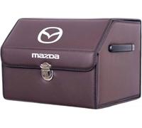 TGYHUJIK Foldable Car Boot Organiser for Mazda 3 Hatchback 2017 2018 Collapsible Multi Compartment Car Storage Accessories,Brown-38 * 31 * 29