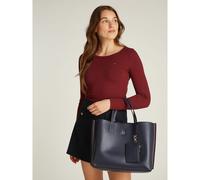 TH Distinct Satchel with Handles and Shoulder Strap Navy