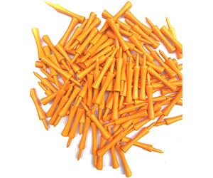 TH Golf 100 PCS Bamboo Golf Tees | Multiple Colours & Sizes | Eco Friendly & Sustainable Bamboo Golf Tees (70mm Castle Neon Orange)