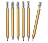 TH Golf 100pcs Golf Pencils, 4 Inch Mini Half Pencils with Eraser Sharpened Wood Mini Round for Schools Wedding Toddlers Home Corporate Multiple Colours (Gold)