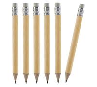 TH Golf 100pcs Golf Pencils, 4 Inch Mini Half Pencils with Eraser Sharpened Wood Mini Round for Schools Wedding Toddlers Home Corporate Multiple Colours (Natural)