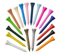 TH Golf 54mm 2 1/8" Mixed Colour Bamboo Golf Tees Tee Pegs Biodegradable Pack of 100