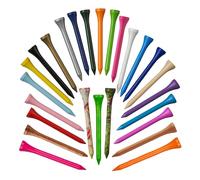 TH Golf 70mm 2 3/4" Mixed Colour Bamboo Golf Tees Tee Pegs Biodegradable Pack of 100