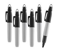 TH Golf Mini Permanent Markers | Assorted Colours | Fine Point | 6 Count (Black)