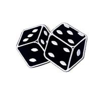 TH Pair of dice Craps Gambling Las Vegas Poker Black Patch Logo Jacket T-Shirt Sew Iron on Embroidered Applique Badge Sign Patch Clothing etc.