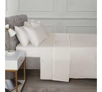 TH Percale Flat Sheet Rapport Home Cream Double