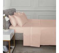 TH Percale Flat Sheet Rapport Home Dusty Pink Double