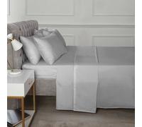 TH Percale Flat Sheet Rapport Home Silver Super King