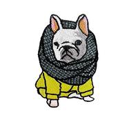 TH Puppy pet French Bulldog Dog Cute Cartoon logo5 Patches Sew Iron on Embroidered Applique Badge Sign Patch Jacket T-Shirt Clothing Costume