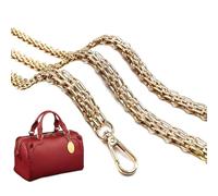 TH TANHHOO Metal Wide Chain Strap Bag Straps Purse Chain Gold Crossbody Replacement Strap for Handbags, Gold-60cm