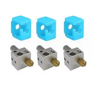 TH1000XUE 3PCS for flsun Q5 3D Printer Hotend Kit Parts 4in1 Extruder 0.4mm Brass Nozzle Heat Block Metal Throat Heatbreak Tube Accessories