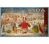TH16 Vintage 1908 Aida Opera Theatre Show Poster Re-Print - A4 (297 x 210mm) 11.7" x 8.3"