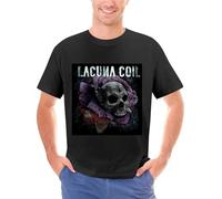 TH5UY5TGC Fashion-T-Shirt-Lacuna-Coil-Rose-Skull-T-Shirt