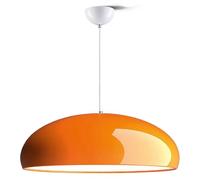 THAELY 60cm Orange Pendant Light Dome 1-Light Large Lampshade Mid Century Hanging Light Unique Metal Paint Ceiling Chandelier In Gloss Finish For Kitchen Island Dining Room Bar
